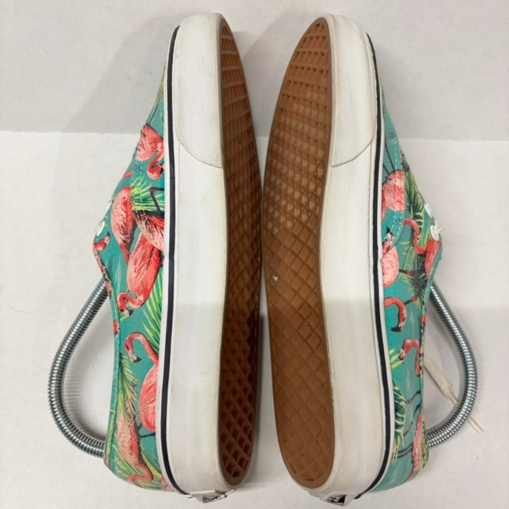 Vans Mens Authentic Canvas Teal Pink Flamingo Tropical Print M8 W9.5 Sneakers - Picture 11 of 12